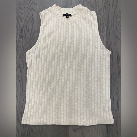 Dynamite Cream Ribbed Sleeveless Knit Tank Top Basic Layering Shirt Size Large - Picture 1 of 7